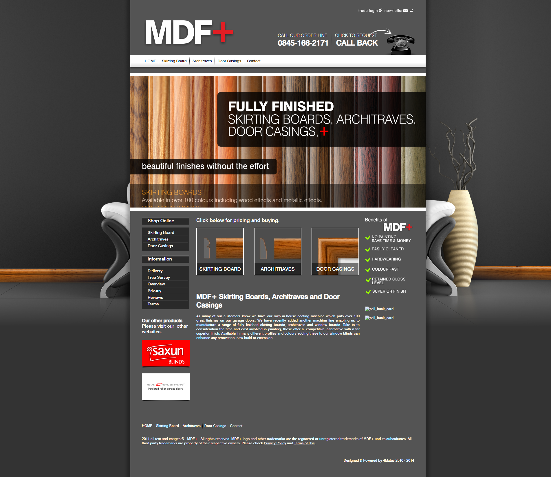 Strona producenta listw przypodłogowych, wraz z systemem sprzedaży